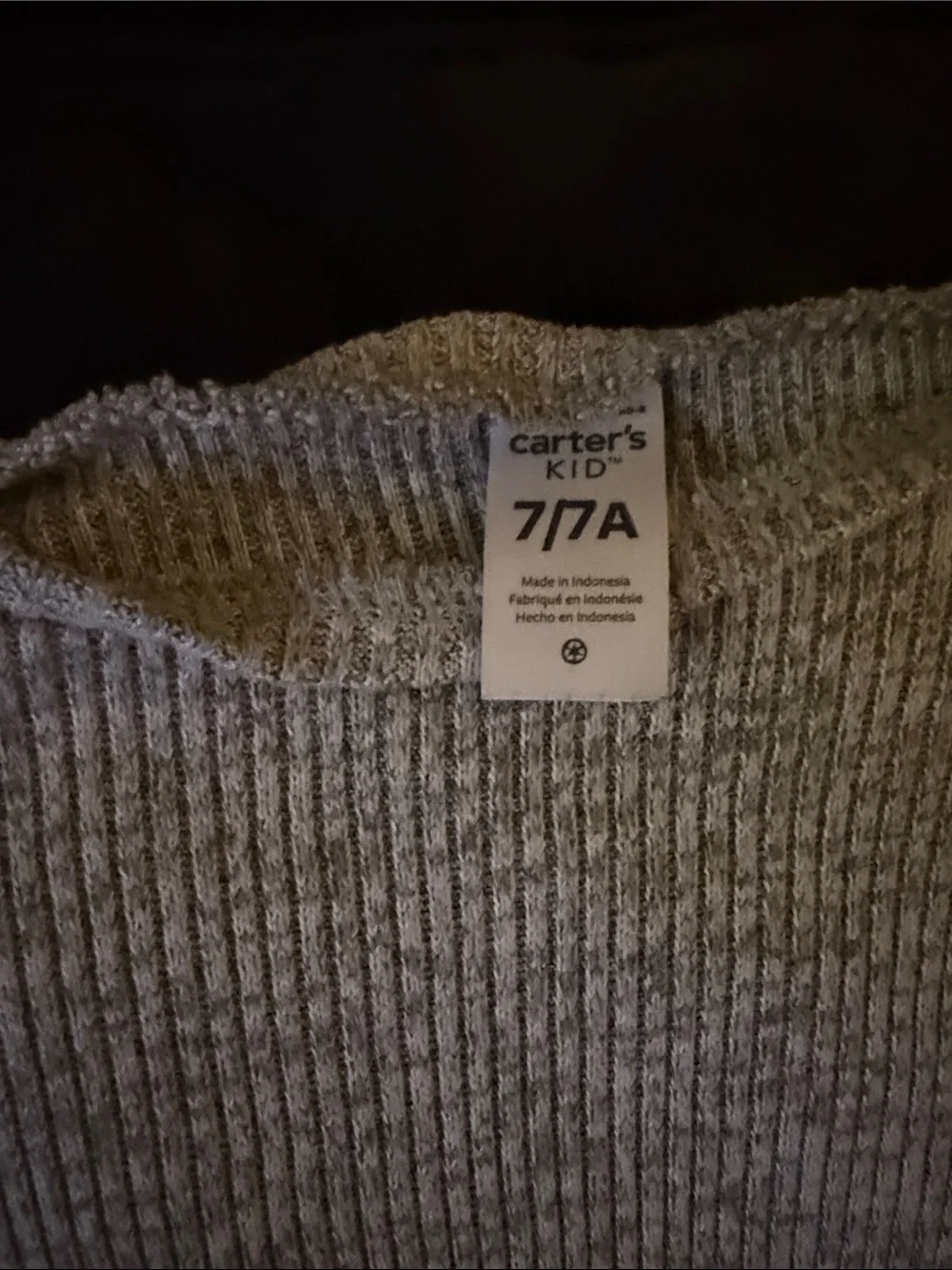 Carter's Ribbed Twist-Front Crew Sweater - Gray